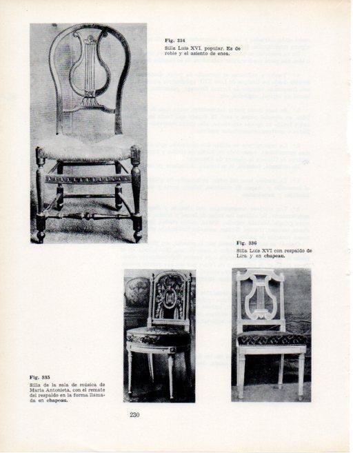 LAMINA V28400: Sillas estilo Luis XVI y silla sala de musica de Maria Antonieta