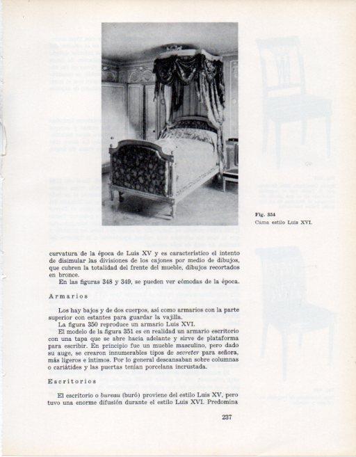 LAMINA V28404: Cama estilo Luis XVI