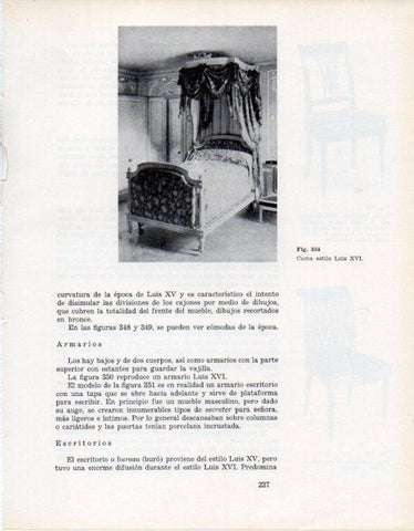 LAMINA V28404: Cama estilo Luis XVI