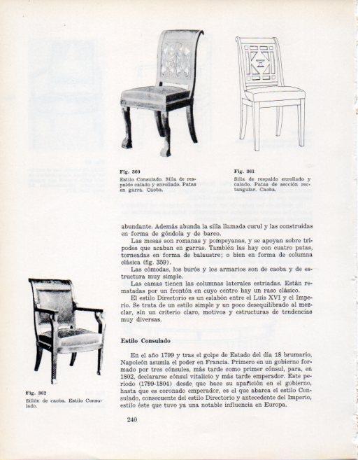 LAMINA V28405: Silla y sillon estilo Consulado