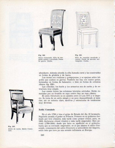 LAMINA V28405: Silla y sillon estilo Consulado