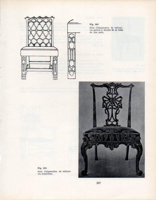 LAMINA V28390: Silla Chippendale influencia holandesa