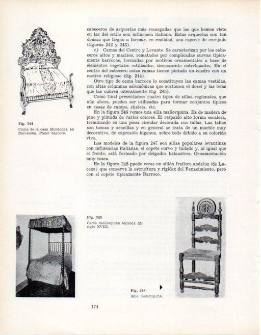 LAMINA V28374: Cama mallorquina barroca siglo XVIII y silla mallorquina