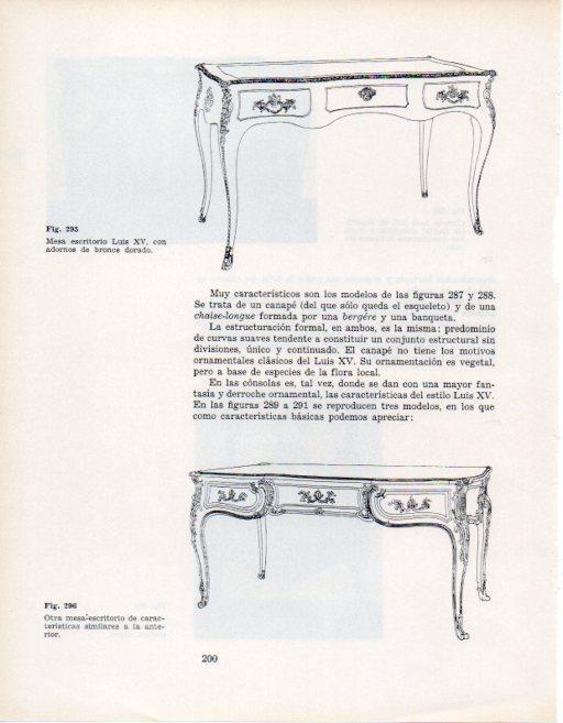 LAMINA V28386: Mesa escritorio estilo Luis XV