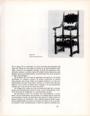 LAMINA V28328: Sillon Renacimiento italiano