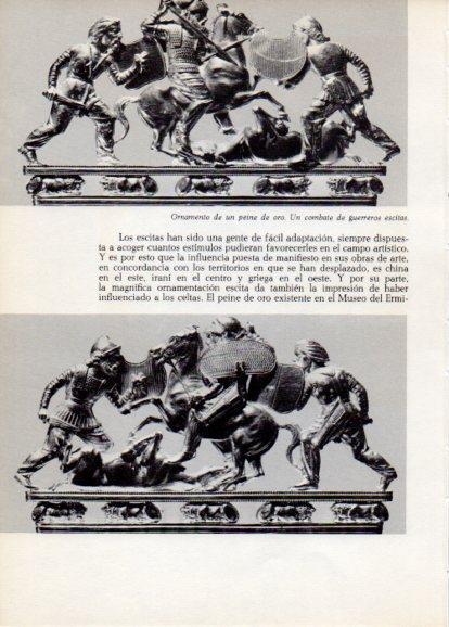 LAMINA V28288: Guerros escitas ornamento de un peine