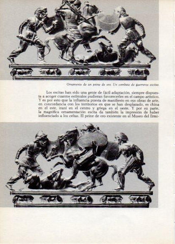 LAMINA V28288: Guerros escitas ornamento de un peine