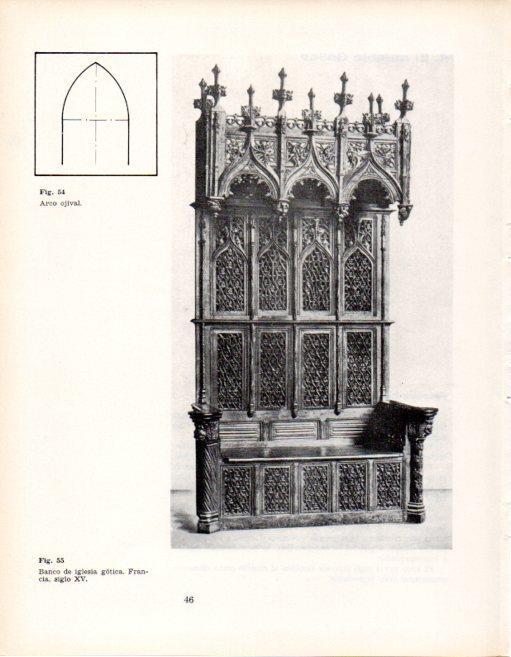 LAMINA V28314: Banco de iglesia gotica, Francia siglo XV