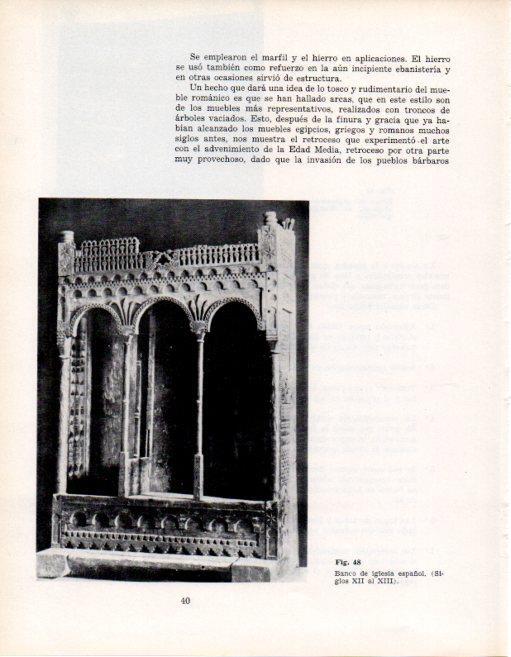 LAMINA V28311: Banco de iglesia español siglos XII al XIII