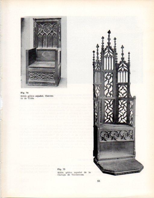 LAMINA V28322: Sillon gotico español de la Cartuja de Valldemosa