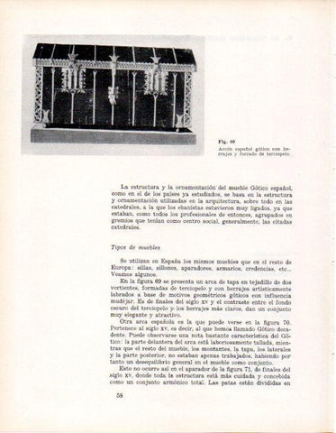 LAMINA V28320: Arcon español gotico con herrajes