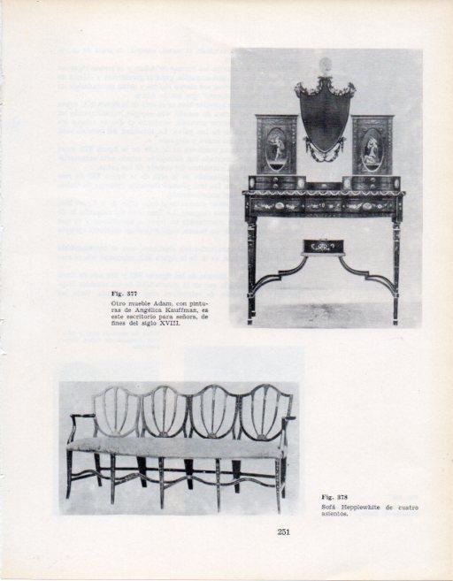 LAMINA V28410: Escritorio Adam con pinturas de A. Kauffman y Sofa Hepplewhite