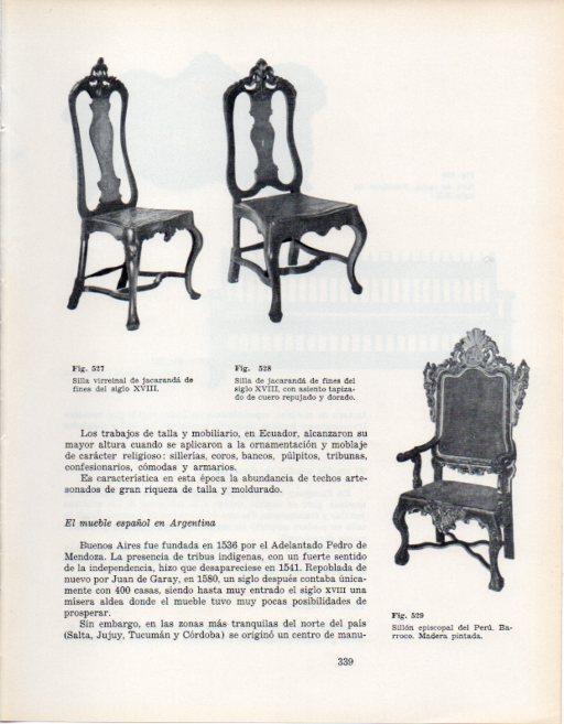LAMINA V28440: Sillas virreinal finales siglo XVIII
