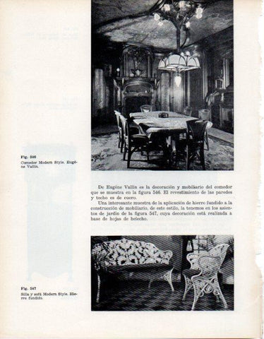 LAMINA V28445: Comedor Moder Style Eugene Vallin
