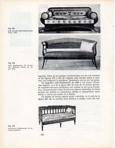 LAMINA V28431: Sofas Biedermeier de Alemania