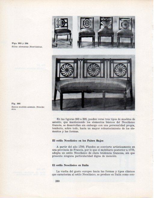 LAMINA V28414: Sillas y banco Neoclasico aleman