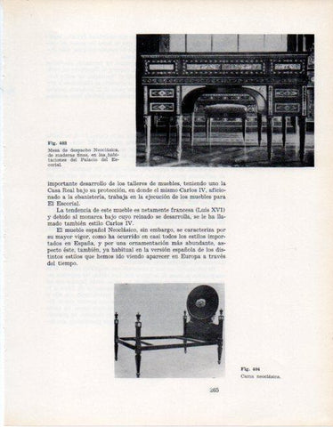 LAMINA V28417: Mesa de despacho Neoclasica del Palacio del Escorial