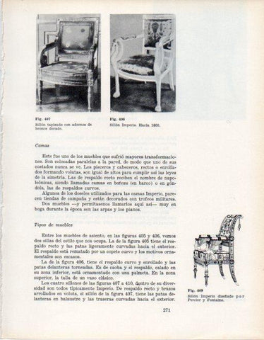 LAMINA V28419: Sillones Imperio y sillon Imperio diseño de Percier y Fontaine