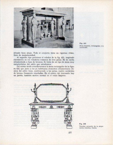 LAMINA V28422: Mesa Imperio con cariatides