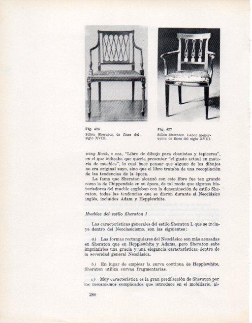 LAMINA V28423: Sillon Sheraton finales siglo XVIII