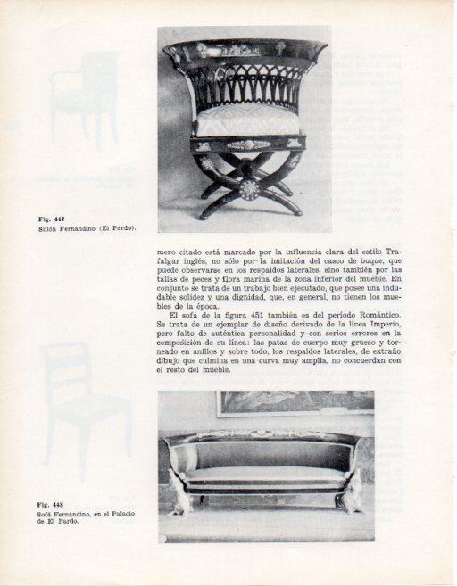LAMINA V28428: Sillon y sofa estilo Fernandino del Palacio de El Pardo