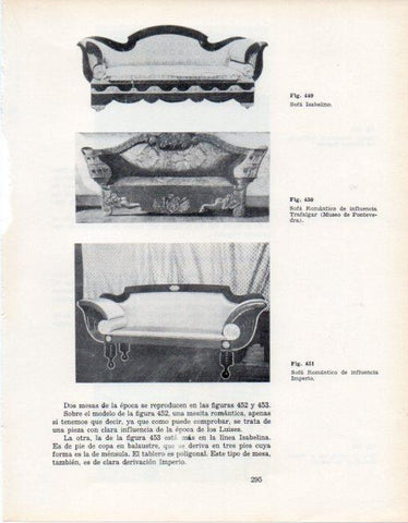 LAMINA V28429: Sofa Isabelino y Sofa Romantico influencia Imperio