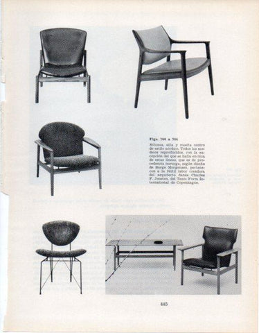 LAMINA V28487: Sillones, sillas y mesita estilo nordico diseño de Borge Morgensenç