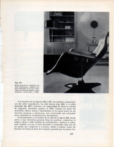 LAMINA V28488: Sillon basculante diseño de Yrjo Kukkapuro