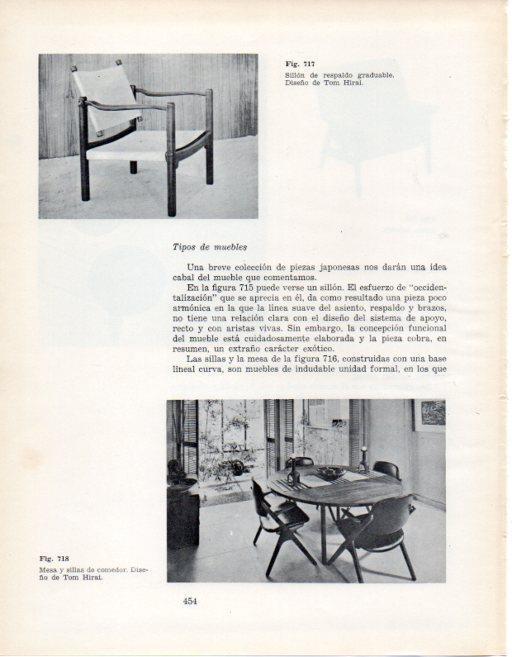 LAMINA V28490: Sillon, mesas y sillas diseño de Tom Hirai