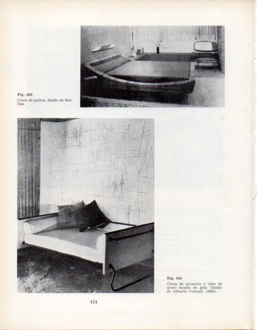 LAMINA V28472: Cama diseño de Gilberte Coutant 1956