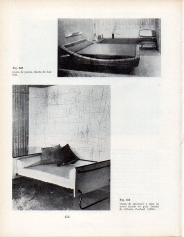 LAMINA V28472: Cama diseño de Gilberte Coutant 1956