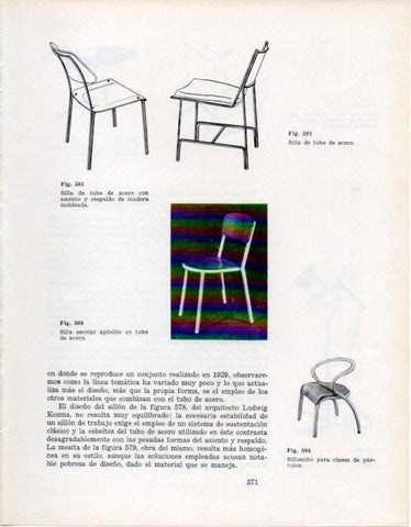 LAMINA V28454: Sillas con tubo de acero