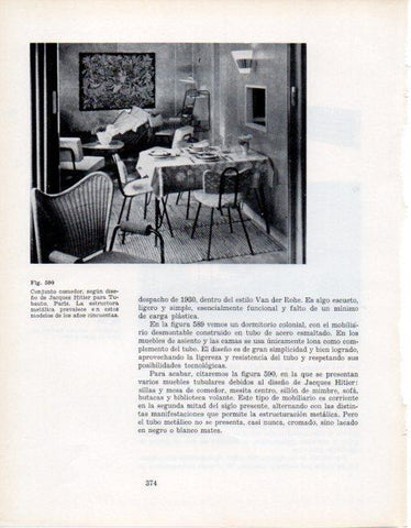 LAMINA V28455: Conjunto comedor diseño de Jaques Hitier