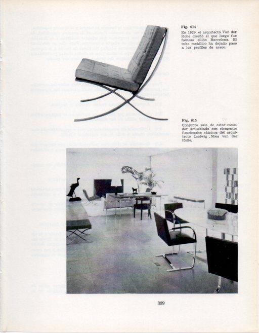 LAMINA V28461: Sala de estar por Mies van der Rohe