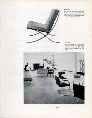 LAMINA V28461: Sala de estar por Mies van der Rohe