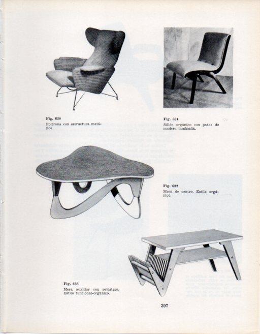 LAMINA V28465: Sillon y mesa estilo organico