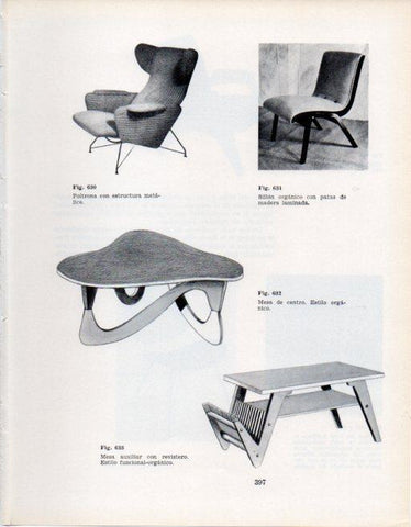 LAMINA V28465: Sillon y mesa estilo organico