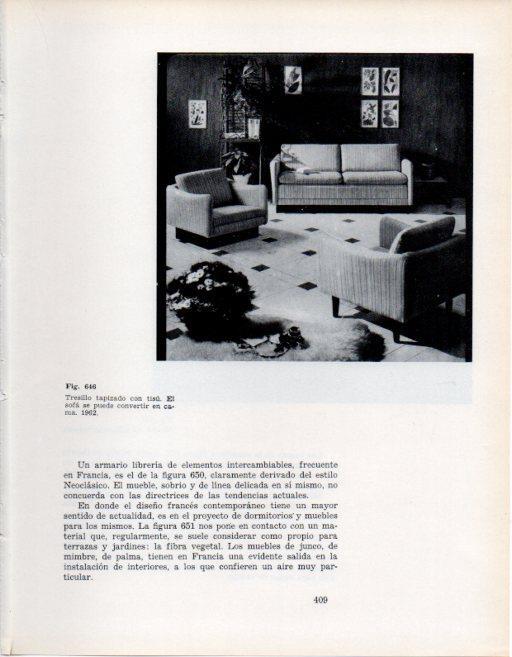 LAMINA V28470: Tresillo tapizado con tisu 1962