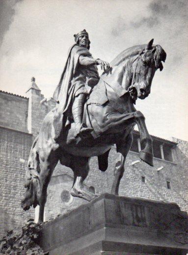 LAMINA V28033: Estatua de Ramon Berenguer III El Grande por Josep Llimona