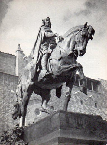 LAMINA V28033: Estatua de Ramon Berenguer III El Grande por Josep Llimona