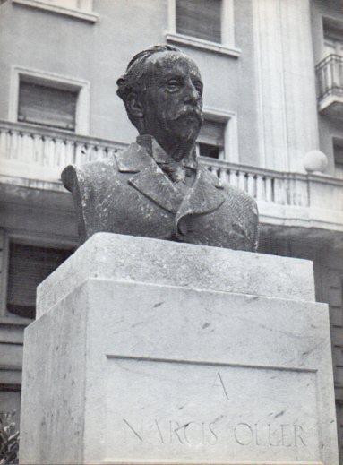 LAMINA V28069: Monumento a Narcis Oller i Moragas por Eusebi Arnau, Barcelona