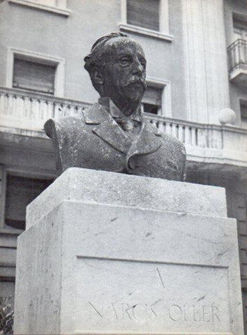 LAMINA V28069: Monumento a Narcis Oller i Moragas por Eusebi Arnau, Barcelona