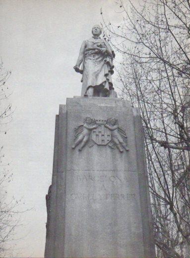 LAMINA V28046: Estatua a Joan Guell i Ferrer por Rossend Nobas, Barcelona
