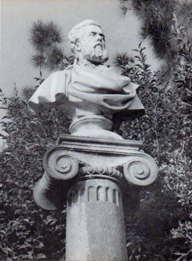 LAMINA V28053: Busto de Victor Balaguer i Cirera por Manuel Fluxa, Barcelona