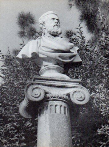 LAMINA V28053: Busto de Victor Balaguer i Cirera por Manuel Fluxa, Barcelona