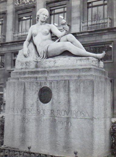 LAMINA V28059: Estatua de Luis de Santangel por Lluis Pages, Barcelona