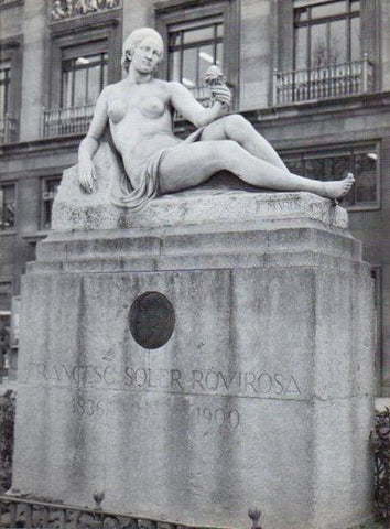 LAMINA V28059: Estatua de Luis de Santangel por Lluis Pages, Barcelona