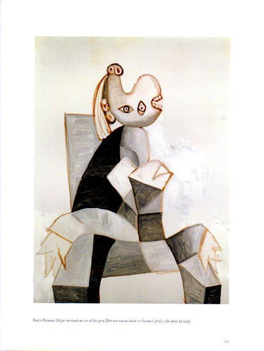 LAMINA V27962: Mujer sentada en un sillon gris por Picasso