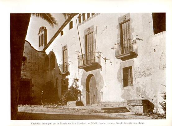 LAMINA V28085: Fachada de la Masia de los Condes de Guell