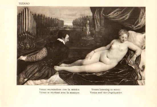 LAMINA V28189: Venus recreandose con la musica por Tiziano